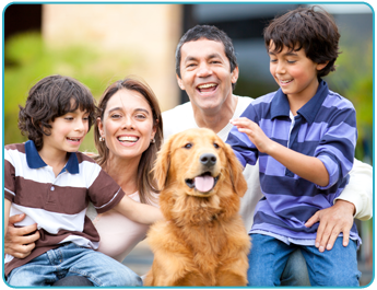 Happy Family with Dog in Cockeysville, MD